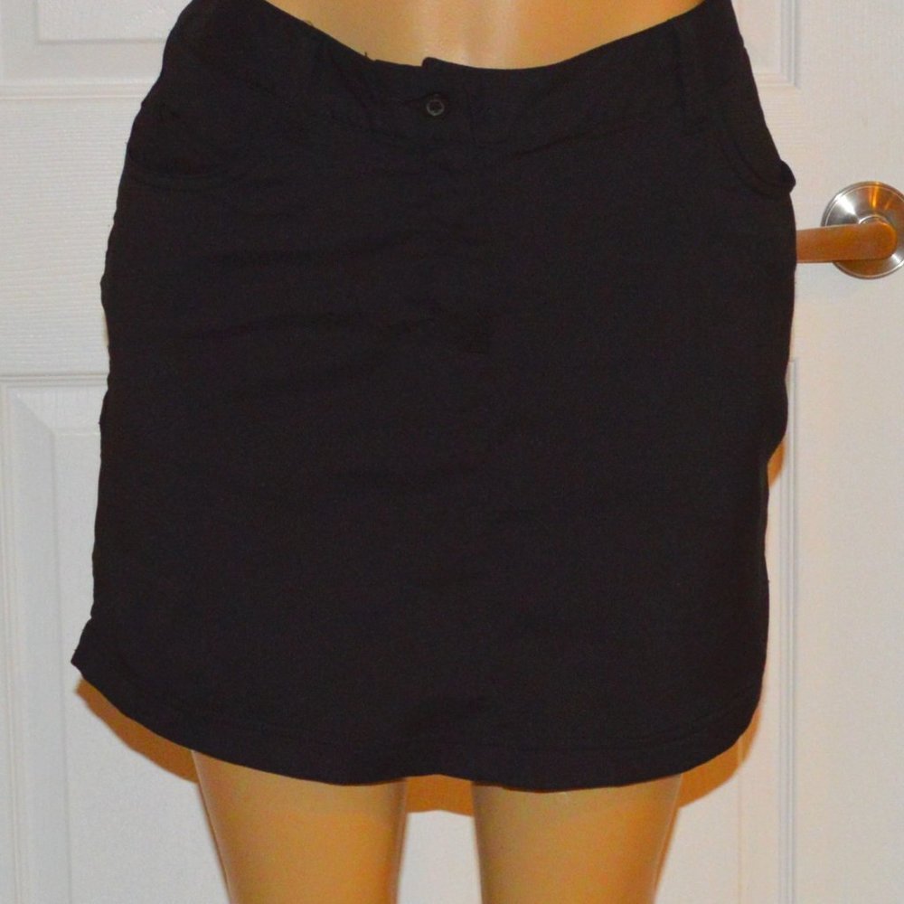 Slazenger 2 Black Skort Athletic Front Zipper